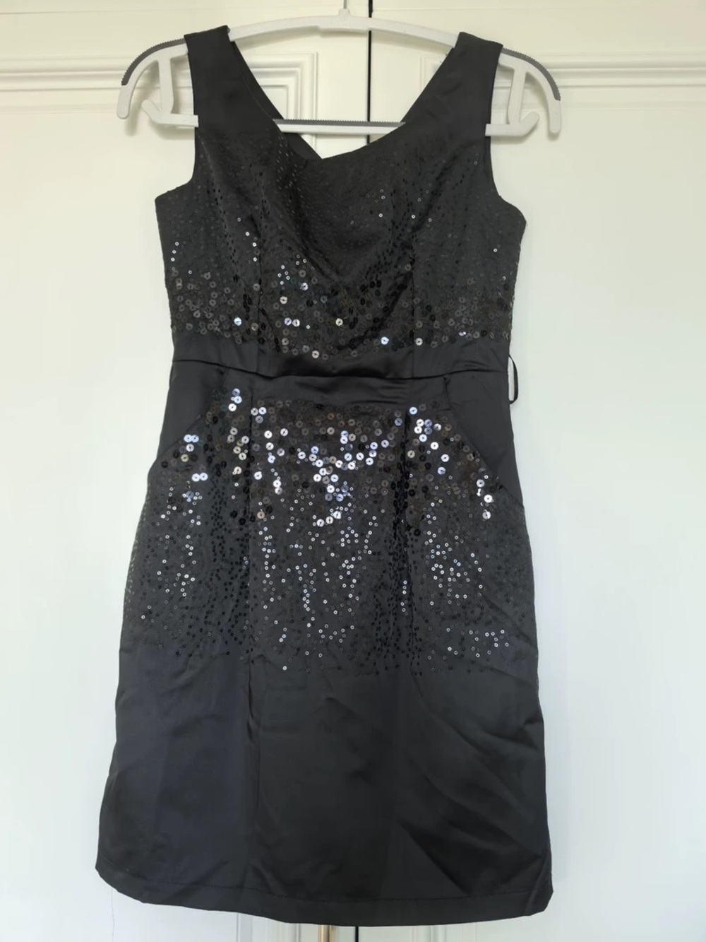 Black Sequin Cocktail Dress - Sleeveless Evening Dress